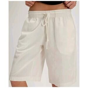 Free People Saylor Poplin Pull-On Shorts in White Size S